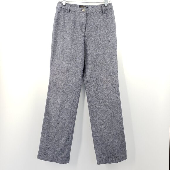 Pendleton Linen Blend Pants Women's 4 Petite Blue Woven Office Work Trousers - Picture 2 of 8